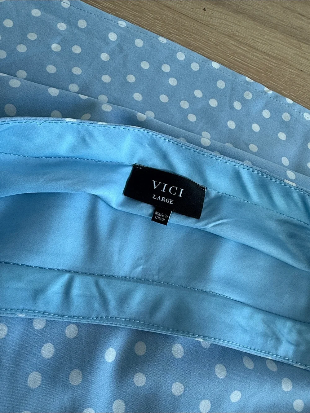 Vici Light Blue Polka Dot Two-Piece Set